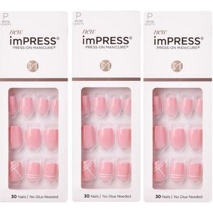 ImPress Press-On Petite Length Pink Nails x 3 Packs!